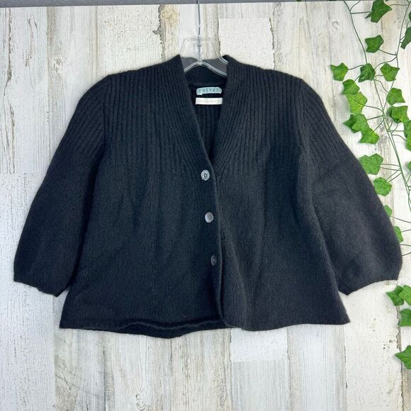 VELVET 100% cashmere black cardigan size L it’s more like small - Picture 1 of 9